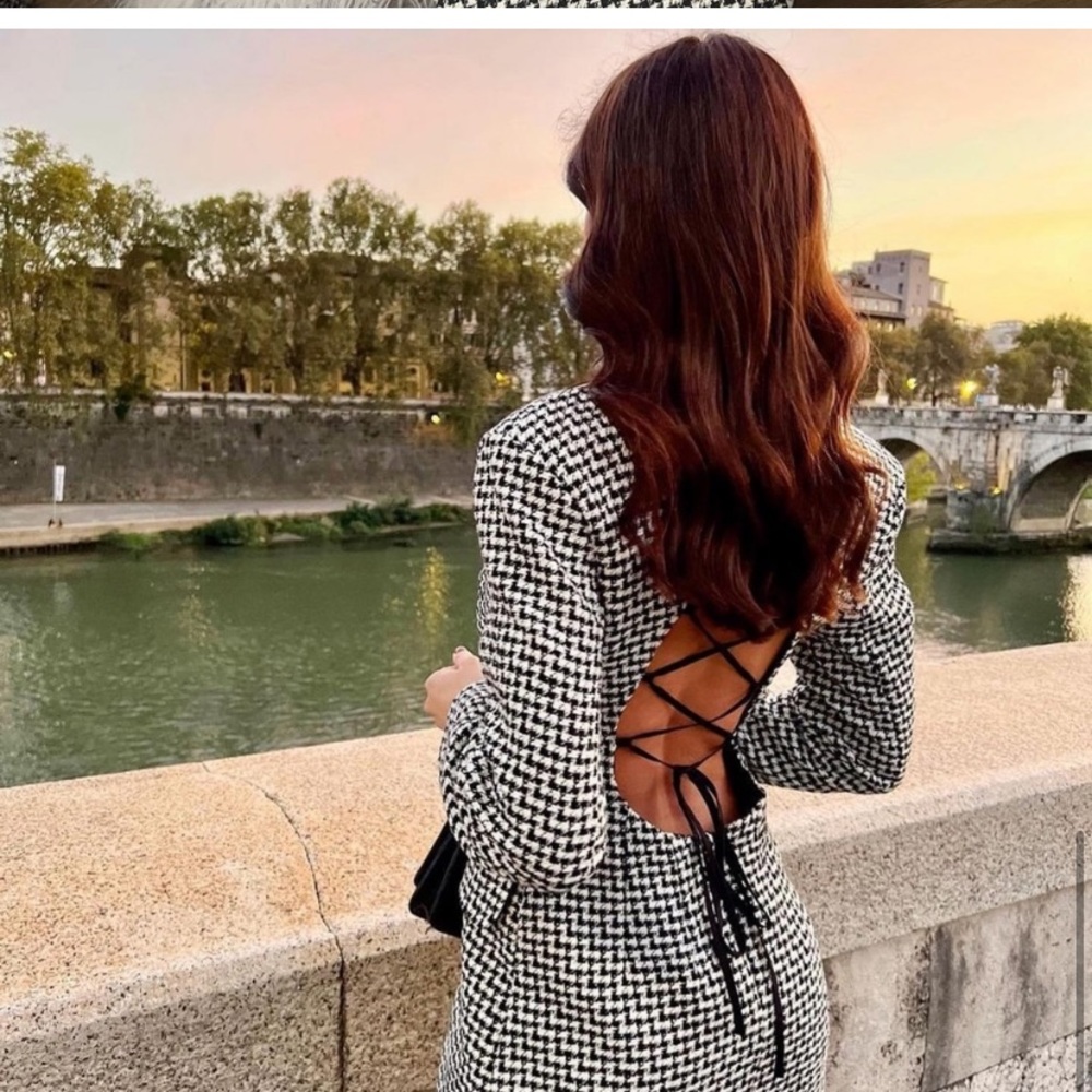 ZARA Open Back Blazer Dress